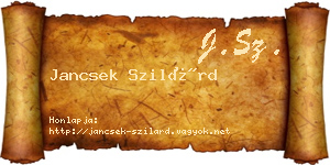 Jancsek Szilárd névjegykártya